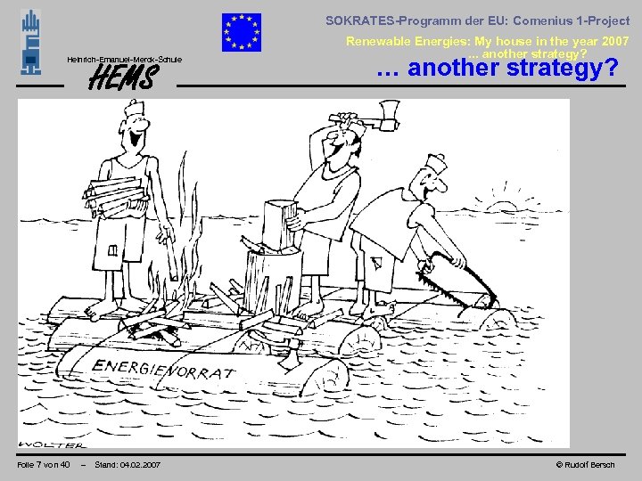 SOKRATES-Programm der EU: Comenius 1 -Project Heinrich-Emanuel-Merck-Schule HEMS Folie 7 von 40 – Stand: