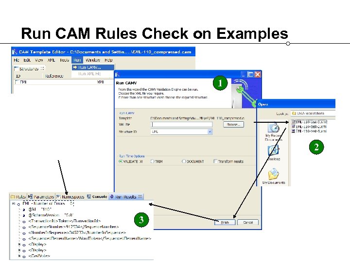 Run CAM Rules Check on Examples 1 2 3 