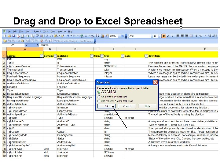 Drag and Drop to Excel Spreadsheet 