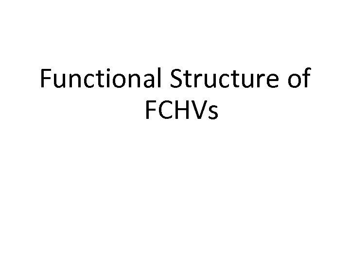 Functional Structure of FCHVs 