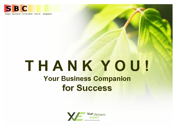 THANK YOU! Your Business Companion for Success 