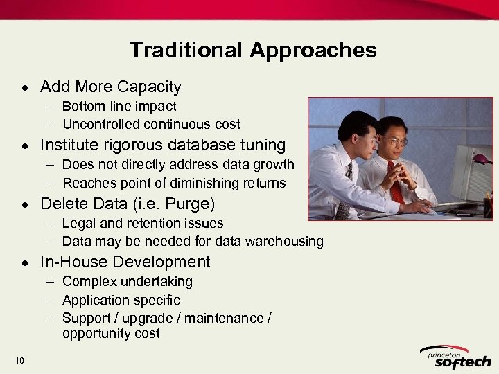 Traditional Approaches · Add More Capacity – Bottom line impact – Uncontrolled continuous cost