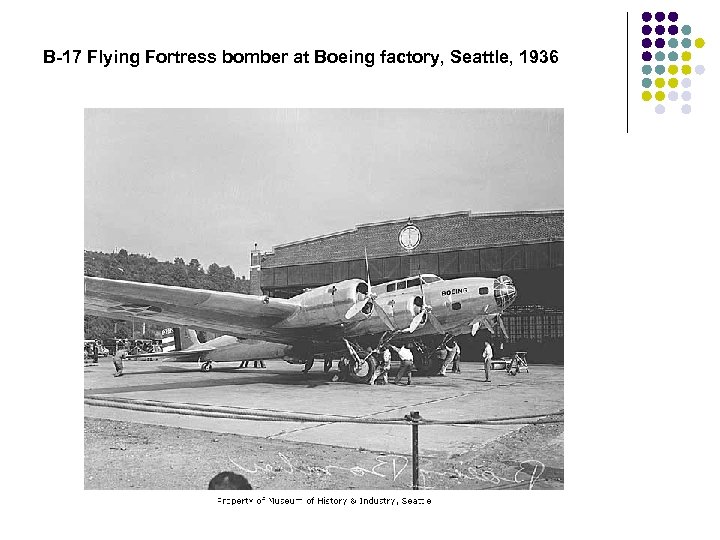 B-17 Flying Fortress bomber at Boeing factory, Seattle, 1936 