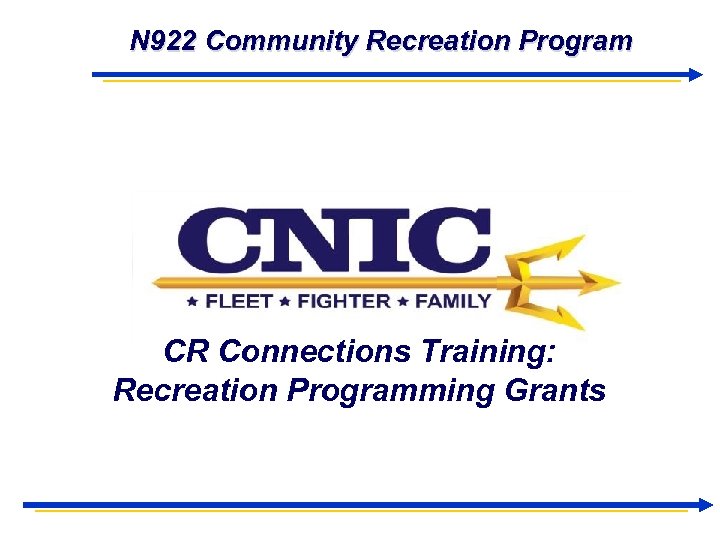N 922 Community Recreation Program CR Connections Training: Recreation Programming Grants 