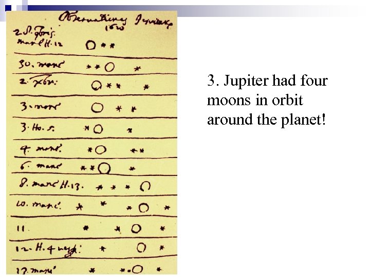 3. Jupiter had four moons in orbit around the planet! 