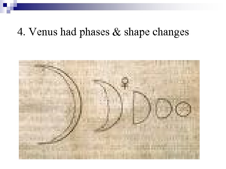 4. Venus had phases & shape changes 