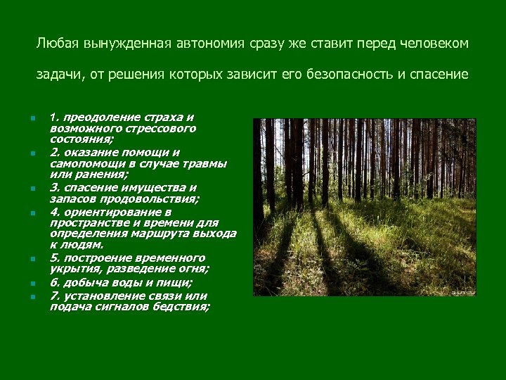 Любая вынужденная автономия сразу же ставит перед человеком задачи, от решения которых зависит его