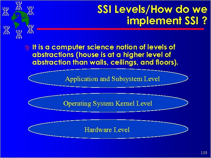 SSI Levels/How do we implement SSI ? c It is a computer science notion