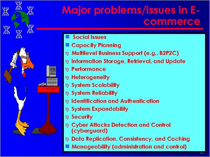 Major problems/issues in Ecommerce g Social Issues g Capacity Planning Multilevel Business Support (e.