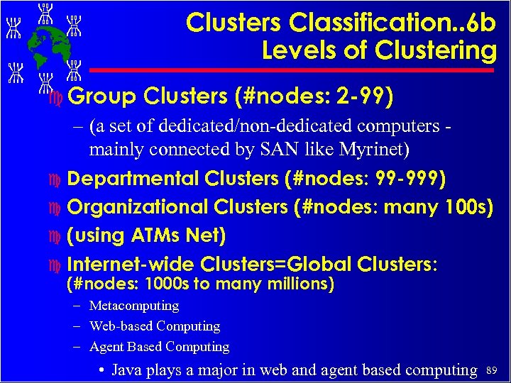 Clusters Classification. . 6 b Levels of Clustering c Group Clusters (#nodes: 2 -99)