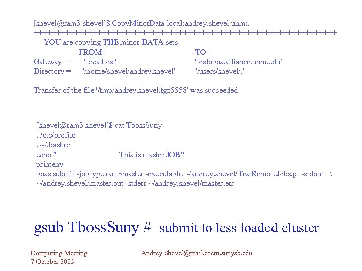 [shevel@ram 3 shevel]$ Copy. Minor. Data local: andrey. shevel unm: . ++++++++++++++++++++++++++++++++++ YOU are