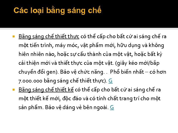 Các loại bằng sáng chế Bằng sáng chế thiết thực có thể cấp cho