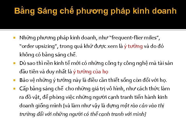 Bằng Sáng chế phương pháp kinh doanh Những phương pháp kinh doanh, như “frequent-flier