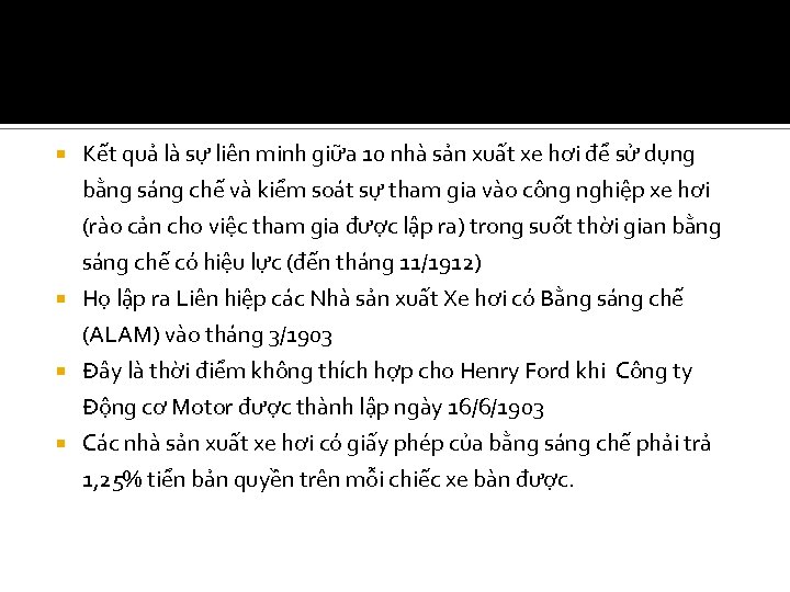  Kết quả là sự liên minh giữa 10 nhà sản xuất xe hơi