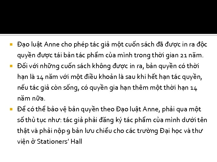  Đạo luật Anne cho phép tác giả một cuốn sách đã được in