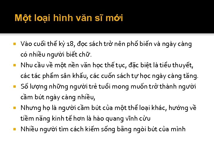 Một loại hình văn sĩ mới Vào cuối thế kỷ 18, đọc sách trở