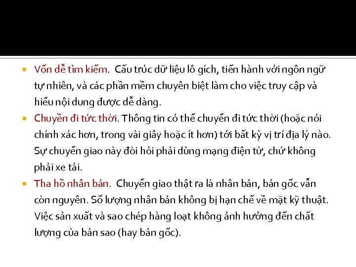 Vốn dễ tìm kiếm. Cấu trúc dữ liệu lô gích, tiến hành với ngôn