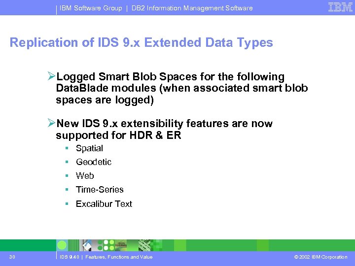 IBM Software Group | DB 2 Information Management Software Replication of IDS 9. x