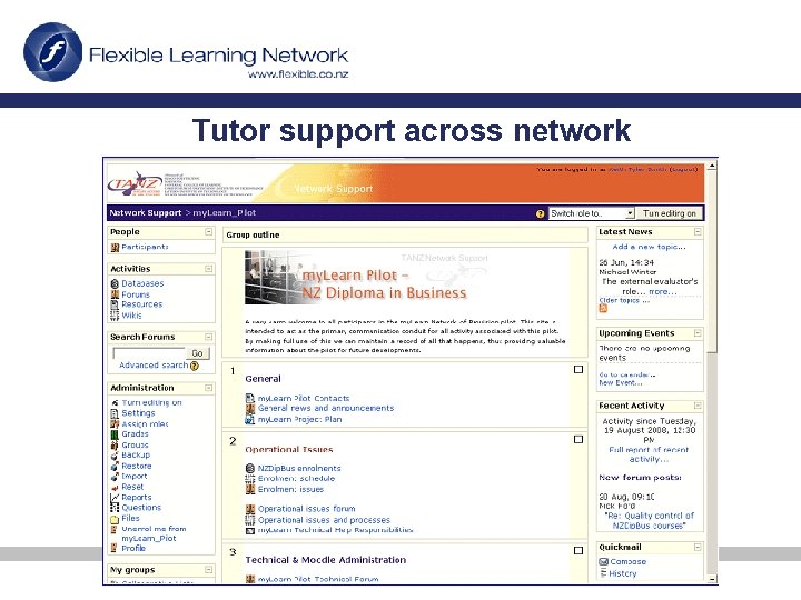 Tutor support across network 