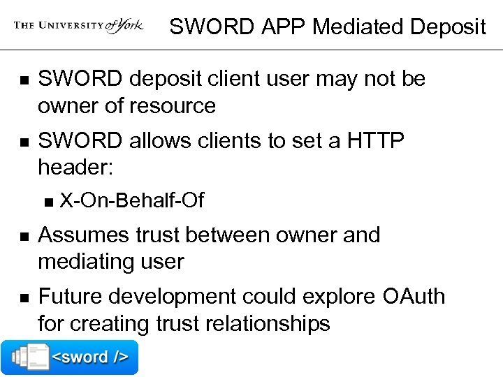 SWORD APP Mediated Deposit n SWORD deposit client user may not be owner of