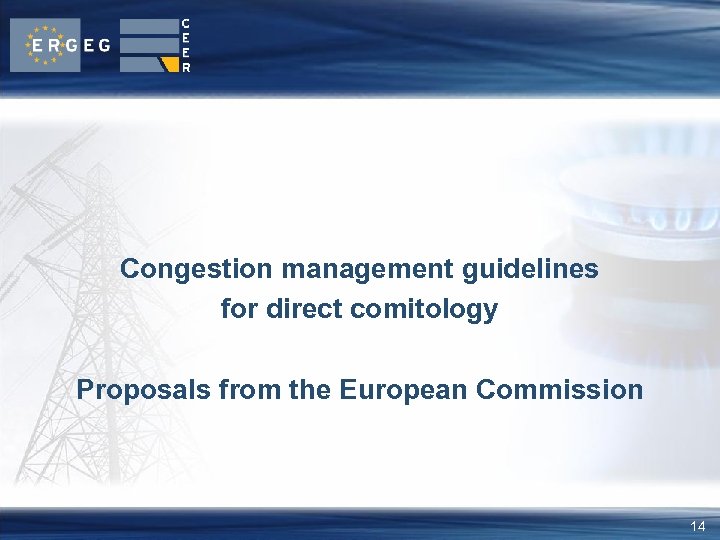 Congestion management guidelines for direct comitology Proposals from the European Commission 14 