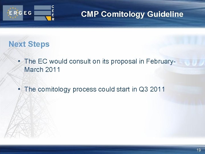 CMP Comitology Guideline Next Steps • The EC would consult on its proposal in