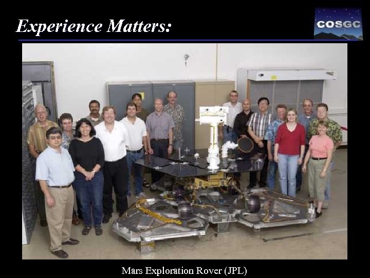 Experience Matters: Mars Exploration Rover (JPL) 