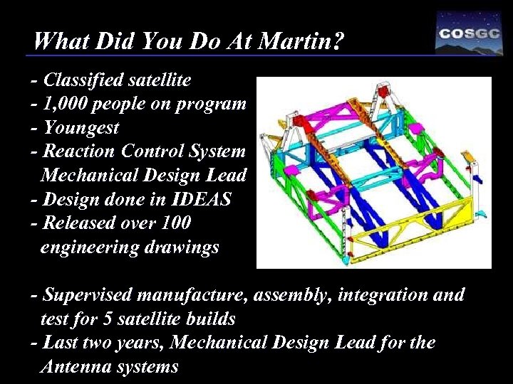 What Did You Do At Martin? - Classified satellite - 1, 000 people on