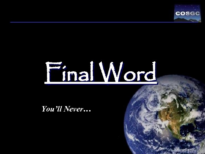Final Word You’ll Never… 