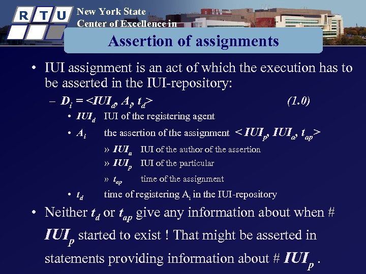 R T U New York State Center of Excellence in Bioinformatics & Life Sciences