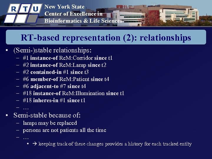 R T U New York State Center of Excellence in Bioinformatics & Life Sciences