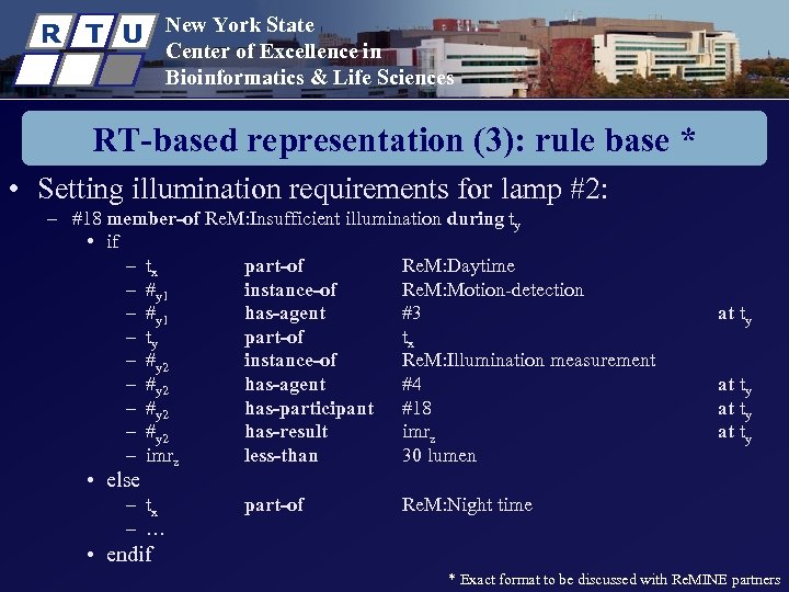 R T U New York State Center of Excellence in Bioinformatics & Life Sciences
