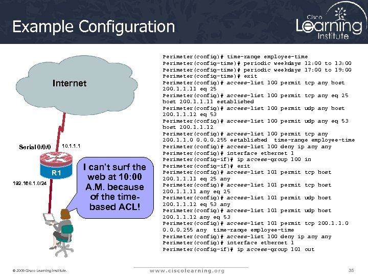 Example Configuration R 2 Internet Serial 0/0/1 10. 1. 1. 1 Serial 0/0/0 R