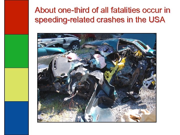 About one-third of all fatalities occur in speeding-related crashes in the USA 