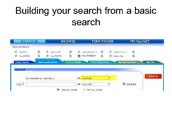 Building your search from a basic search 