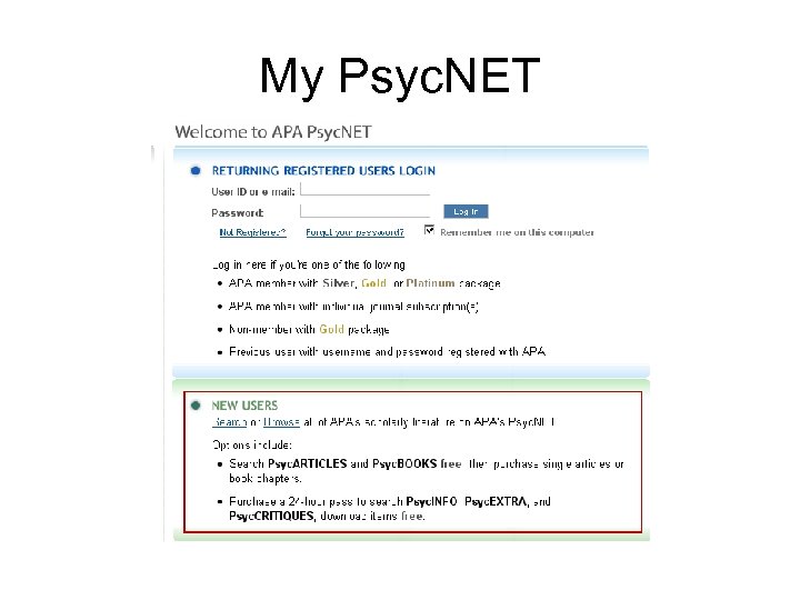 My Psyc. NET 