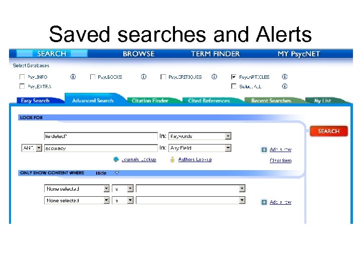 Saved searches and Alerts 