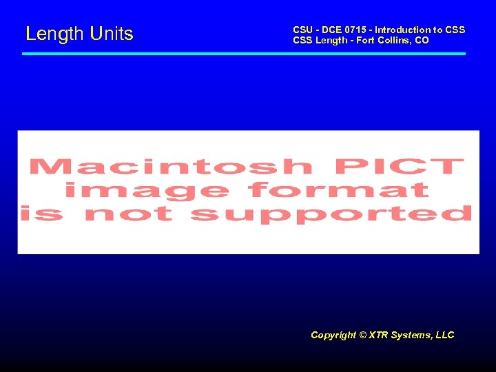 Length Units CSU - DCE 0715 - Introduction to CSS Length - Fort Collins,