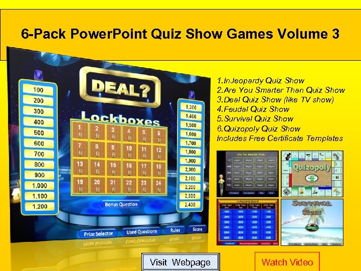 6 -Pack Power. Point Quiz Show Games Volume 3 1. In. Jeopardy Quiz Show