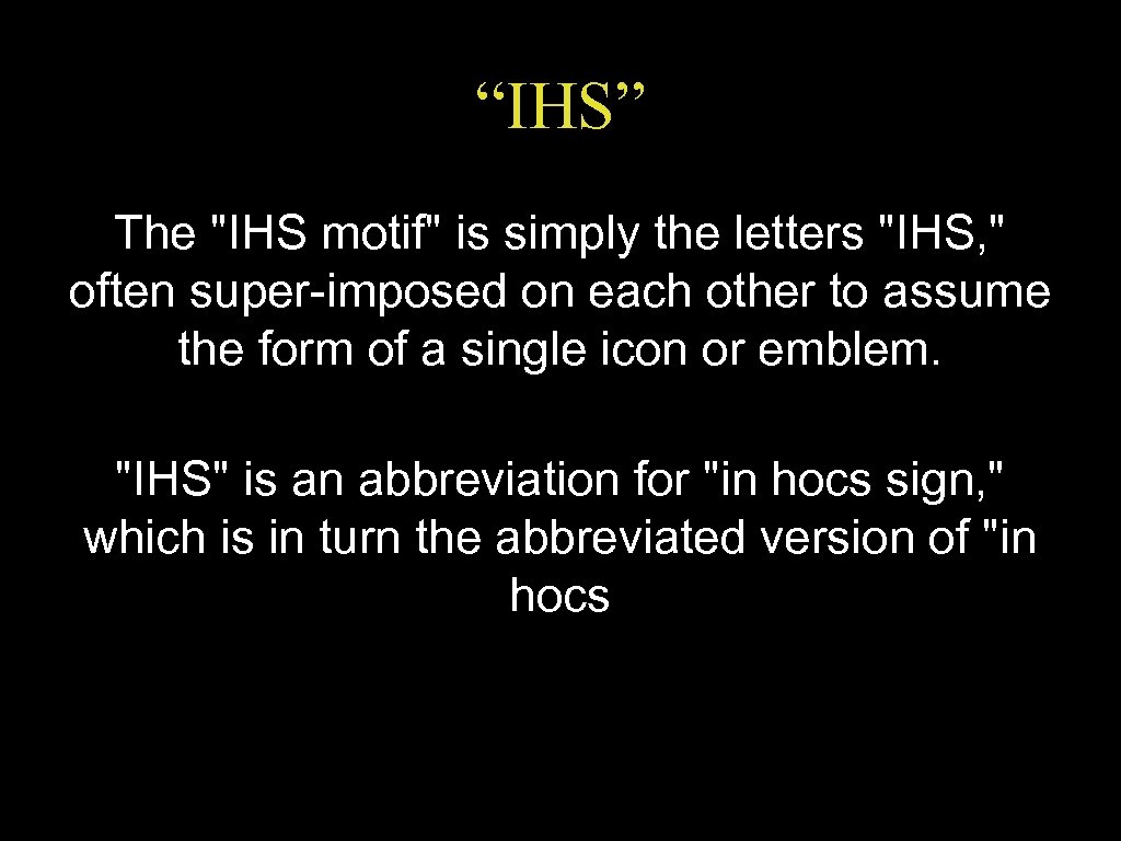 “IHS” The 