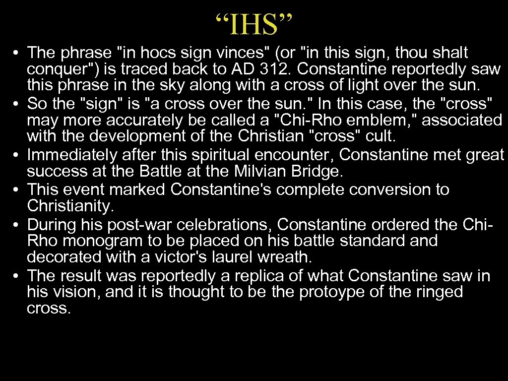 “IHS” • The phrase 