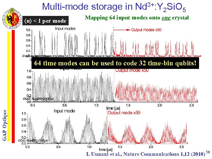 Multi-mode storage in Nd 3+: Y 2 Si. O 5 n < 1 per