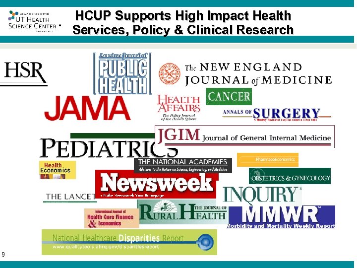 ® 9 HCUP Supports High Impact Health Services, Policy & Clinical Research 