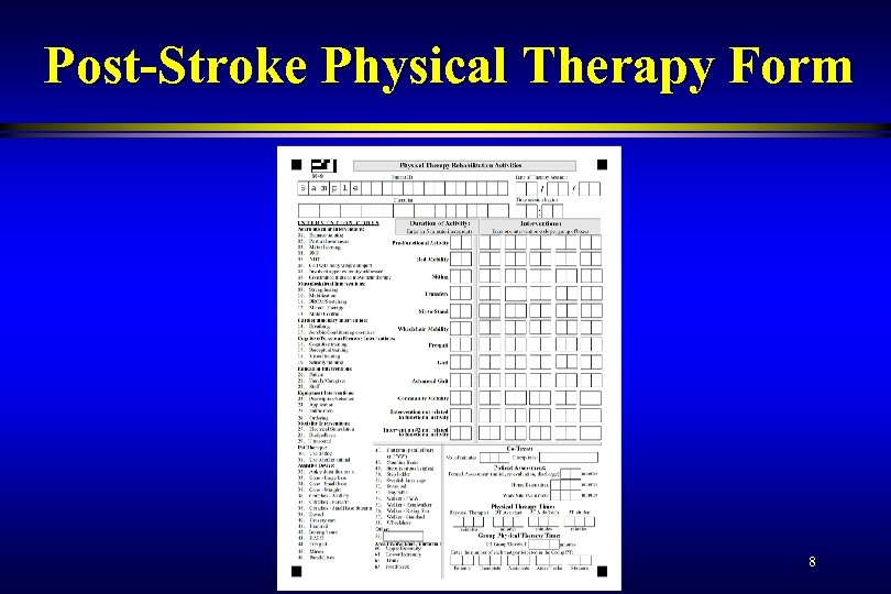 Post-Stroke Physical Therapy Form 8 