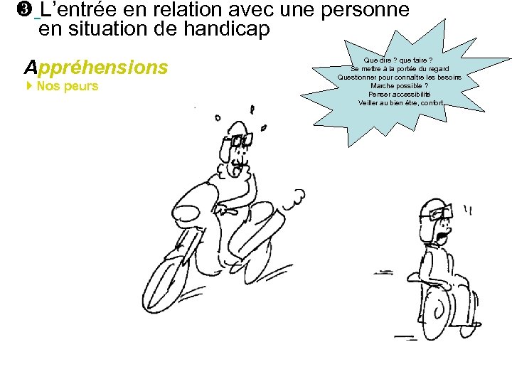  L’entrée en relation avec une personne en situation de handicap Appréhensions Nos peurs