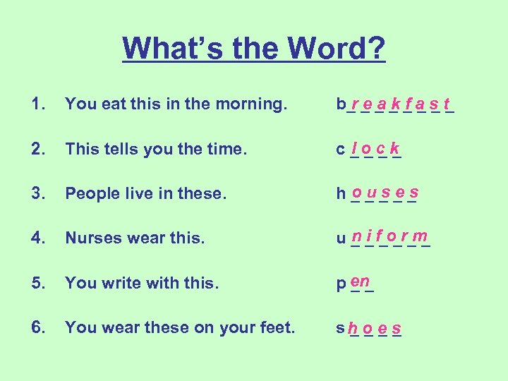 What s the first word