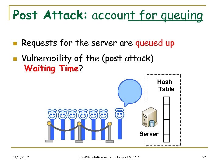 Post Attack: account for queuing n n Requests for the server are queued up