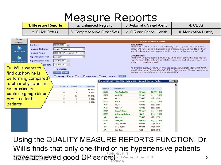 1. Measure Reports 5. Quick Orders Measure Reports 2. Enhanced Registry 3. Automatic Visual