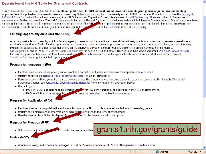 grants 1. nih. gov/grants/guide 