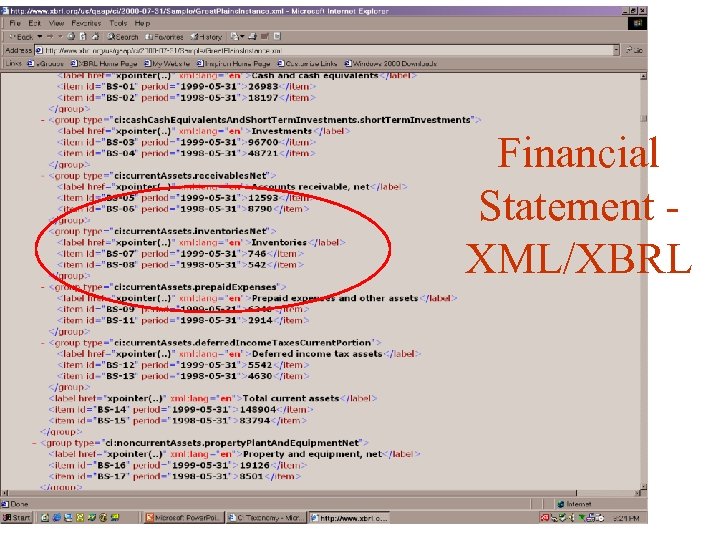 Financial Statement XML/XBRL 